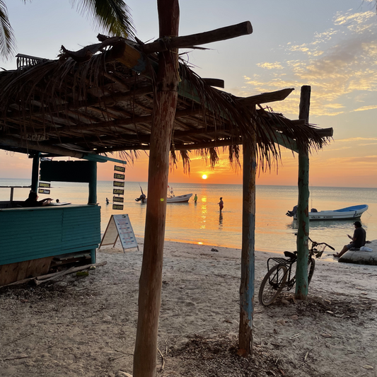 Sunset on Holbox Island, first stop of the Crossing Yucatán journey