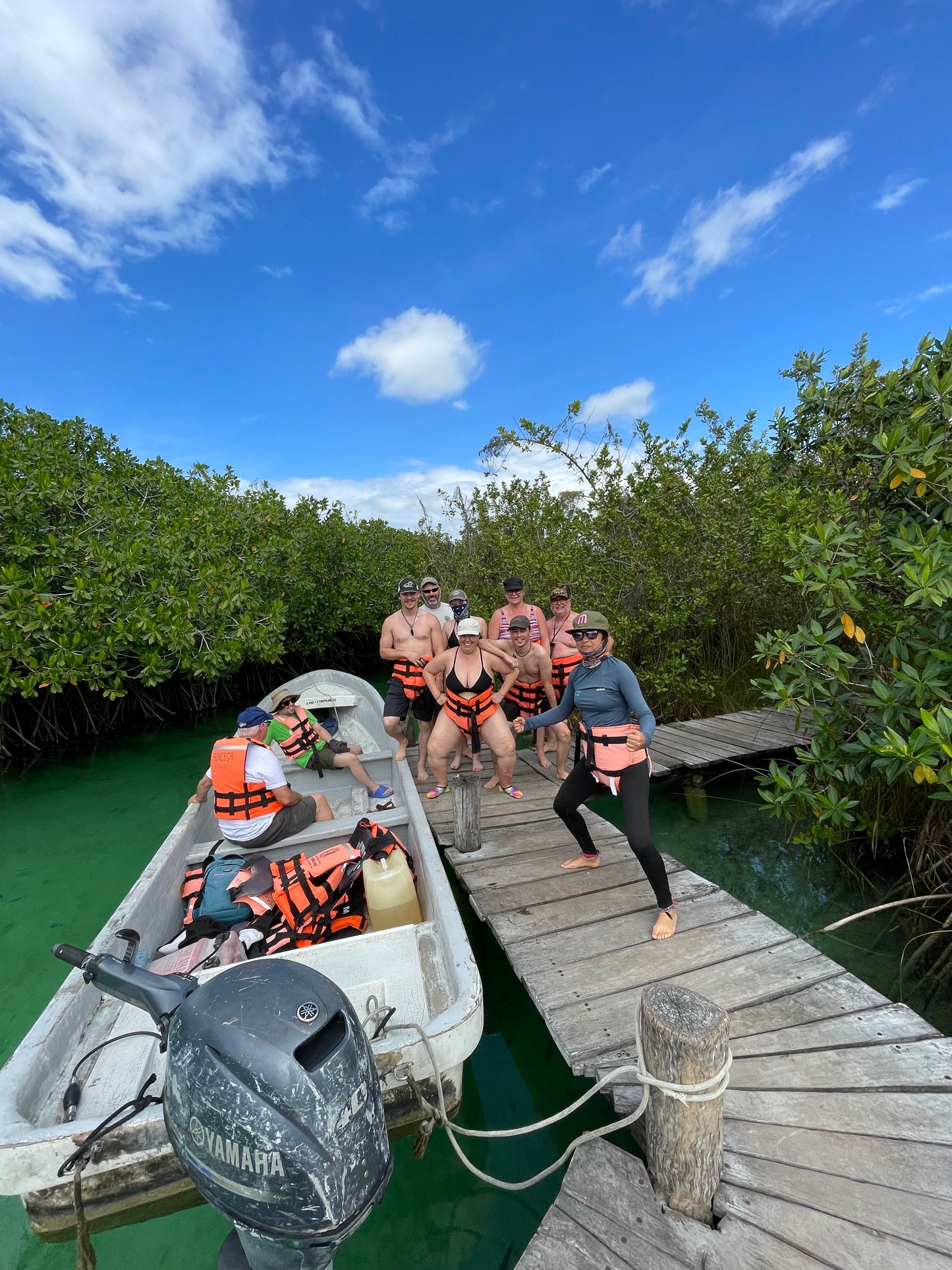 Boats ready to explore the Muyil canals in the Sian Ka'an Biosphere Reserve, Quintana Roo